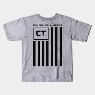 Concealed Threads Branded Vertical Flag Black Kids T-Shirt